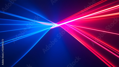 Lights and stripes moving fast on dark background, futuristic technology colorful background