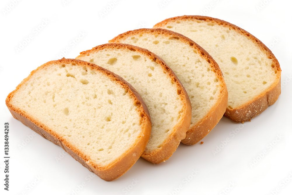 Slices of Soft White Bread with a Golden Crust Slices of Soft White Bread with a Golden Crust