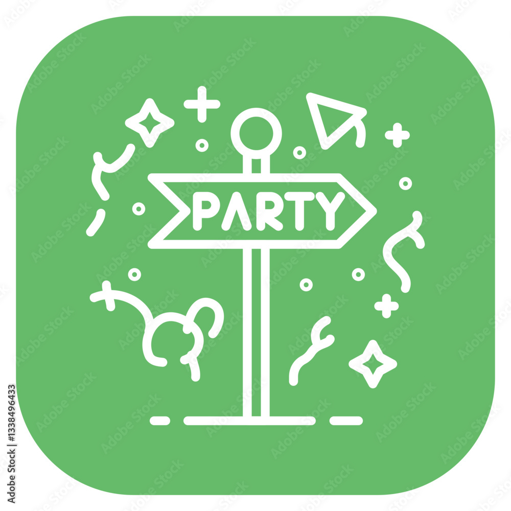 Party Signpost Icon Party Signpost Icon