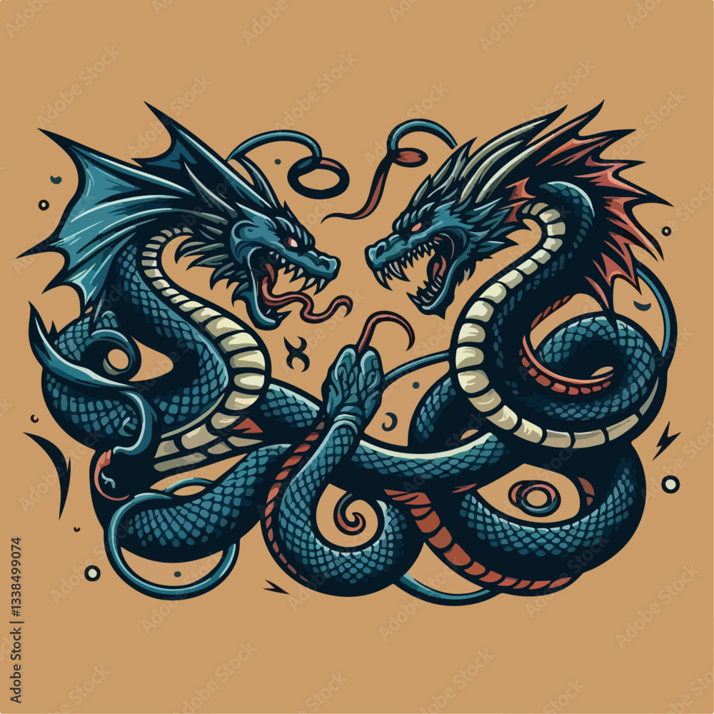 Obraz premium chinese dragon tattoo