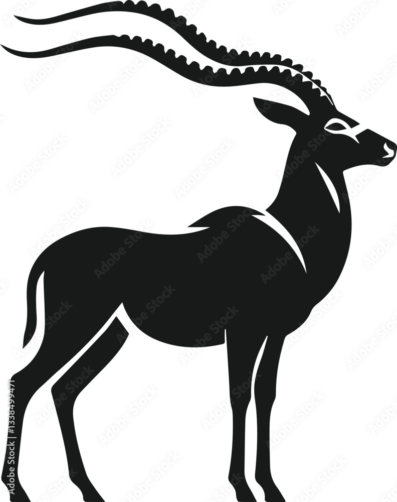 Fototapeta premium Vector image of an antelope standing still
