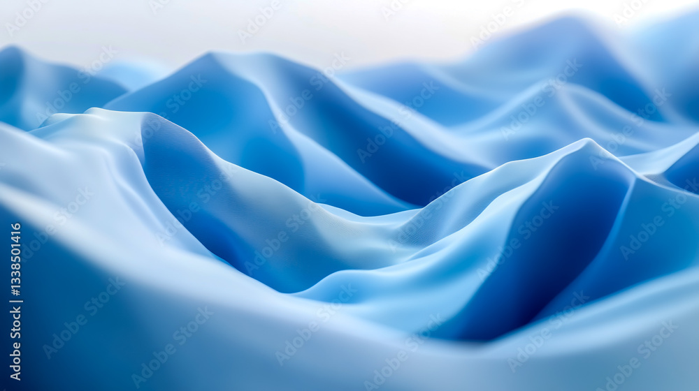 Obraz premium Abstract blue waves background smooth surface texture design wallpaper desktop backdrop modern graphic art 3d