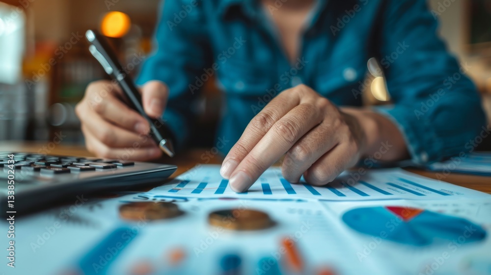 Couple discusses budget and financial plans for family future amidst graphs and calculations Couple discusses budget and financial plans for family future amidst graphs and calculations
