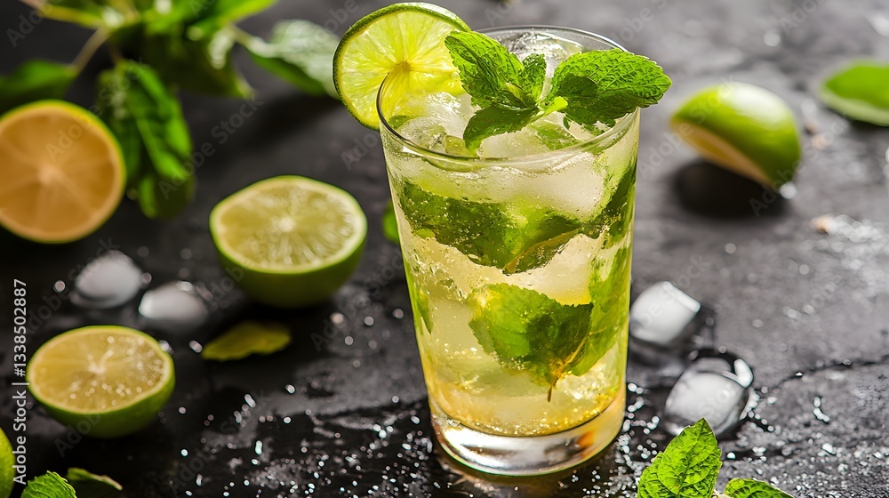 Fototapeta premium Mojito refreshing cold drink