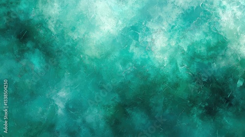 Abstract Teal And Green Watercolor Background Texture