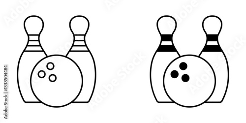 Bowling Icon – Minimalist Line and Glyph Sports Symbol