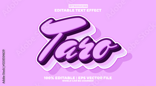 Taro editable text effect in new modern trend style