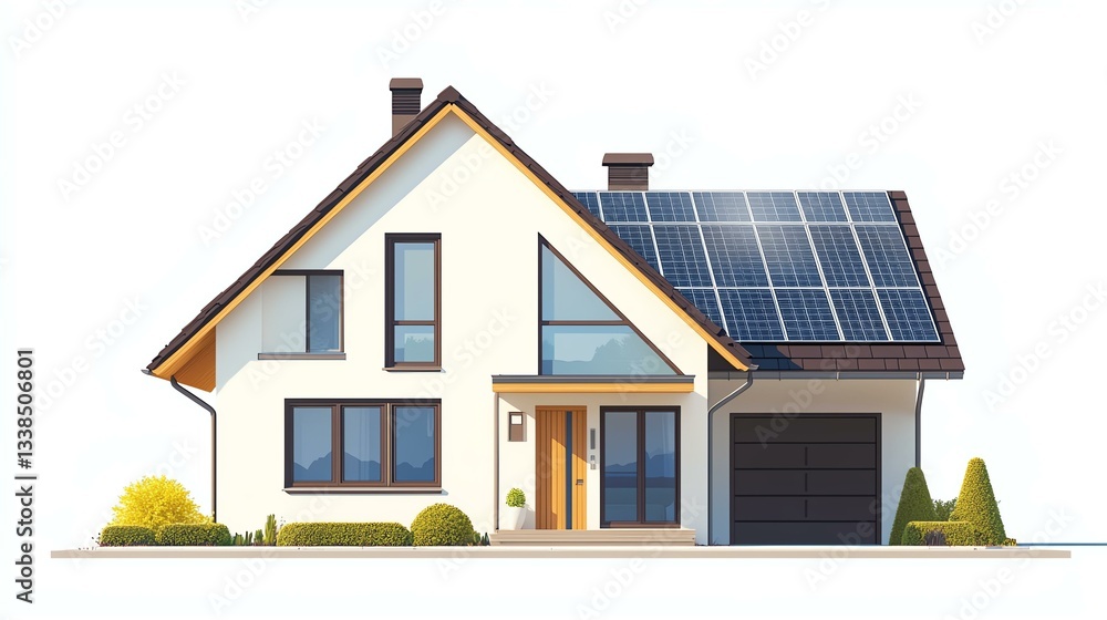 solar panel A modern house equipped with solar panels, showcasing sustainable energy solutions amidst a beautifully landscaped garden. solar panel A modern house equipped with solar panels, showcasing sustainable energy solutions amidst a beautifully landscaped garden.