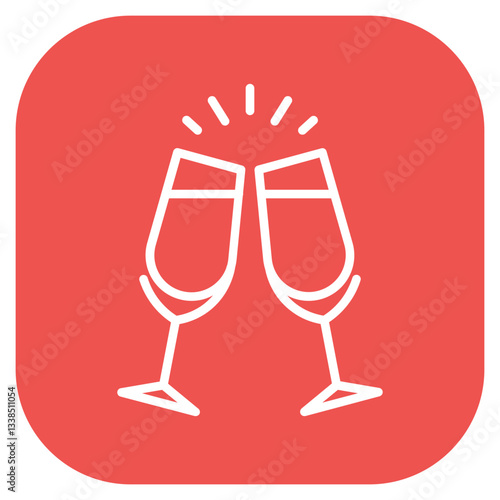 Champagne Flutes Vector Icon