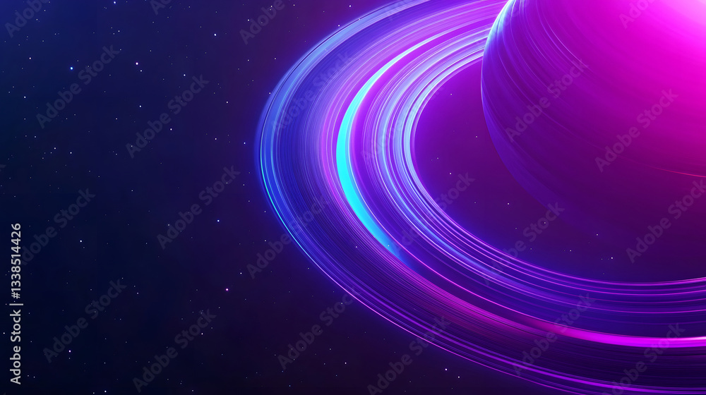 Fototapeta premium Planet universe vortex planet starry sky future technology concept illustration background