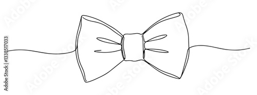 groom’s wedding bow tie illustrated in minimalist black monoline lineart style