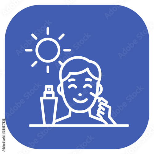 Sunscreen Application Vector Icon