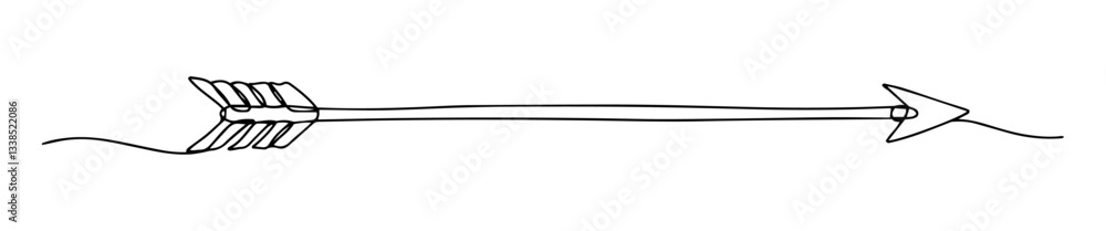 arrow in flight drawn with single continuous line minimalist style arrow in flight drawn with single continuous line minimalist style