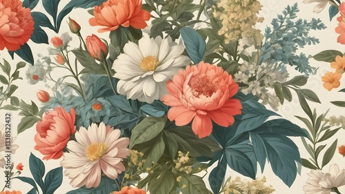 Wallpaper Mural seamless floral background Torontodigital.ca