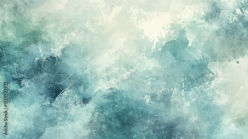 Abstract Teal And Green Watercolor Background Texture