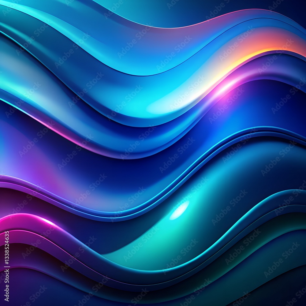 Fototapeta premium Abstract blue Wave Background