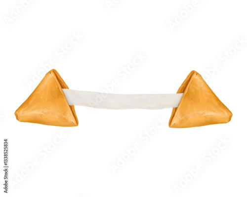 Fortune cookies and paper illustration