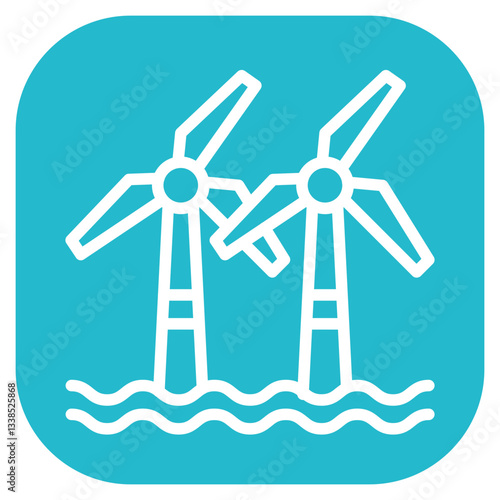Offshore Wind Farm Vector Icon