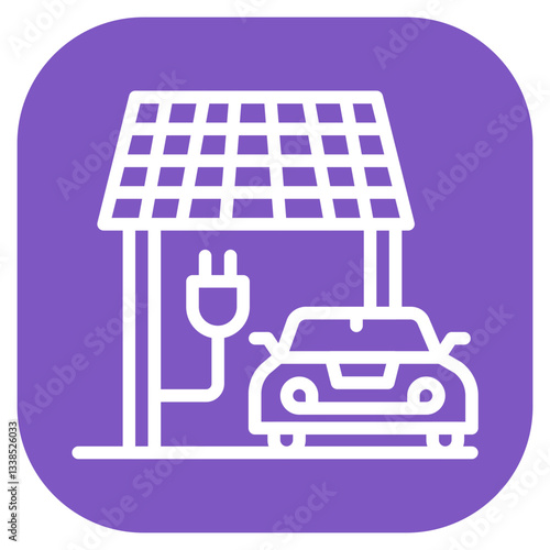 Solar Carport Vector Icon