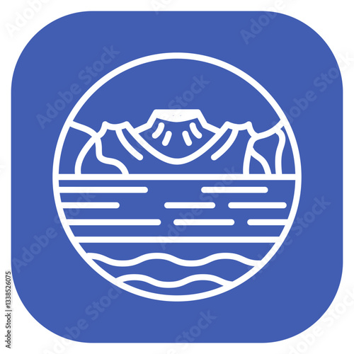 Crater Lake Vector Icon