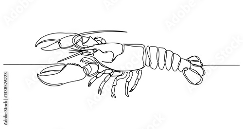lobster vector monoline one line line art