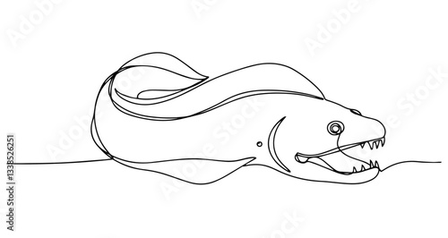 moray eel vector monoline one line line art