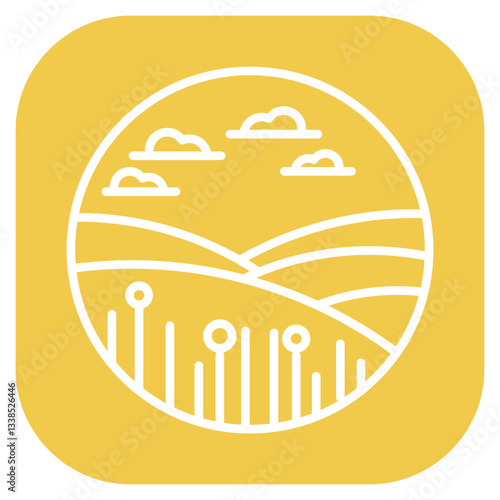 Grasslands Landscape Vector Icon