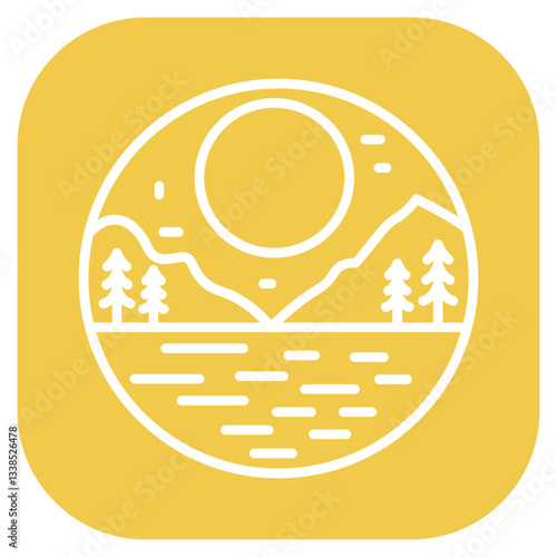 Moonlit Lake Vector Icon