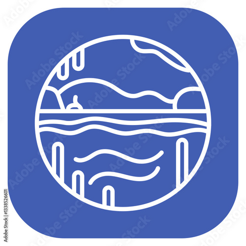 Underwater Cavern Vector Icon
