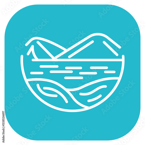 Water Reservoir Landscape Vector Icon