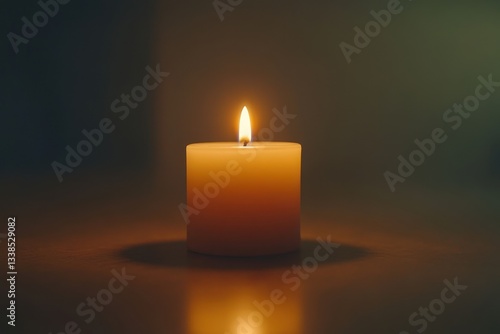 Wallpaper Mural Soft Glow of a Single Candle Flame in a Dark Surrounding Space Torontodigital.ca