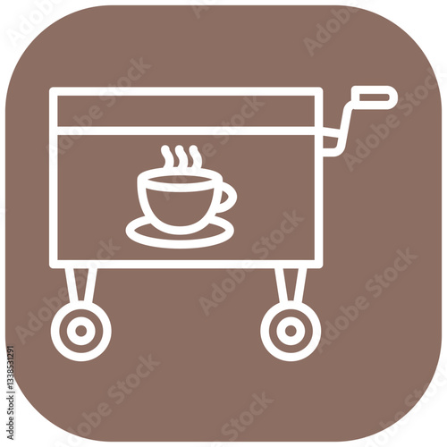 Coffee Cart Vector Icon