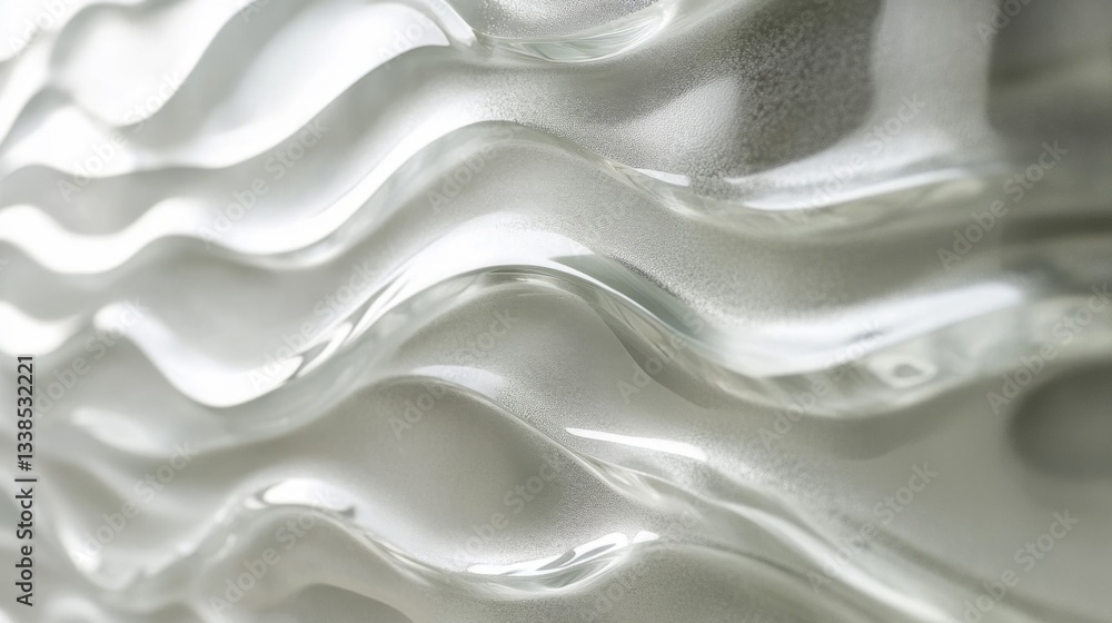 Fototapeta premium Abstract White Glass Wave Pattern Texture