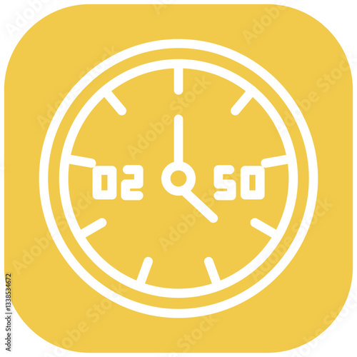 Soccer Extra Time Clock Vector Icon