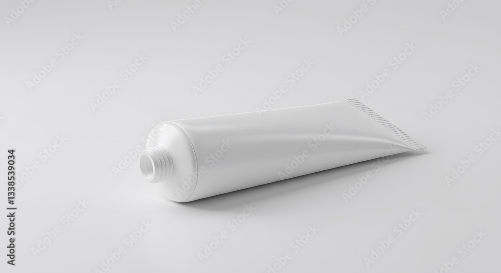 Minimalist White Tube of Cream on White Background - Skincare Packaging Stock Photography HD Minimalist White Tube of Cream on White Background - Skincare Packaging Stock Photography HD