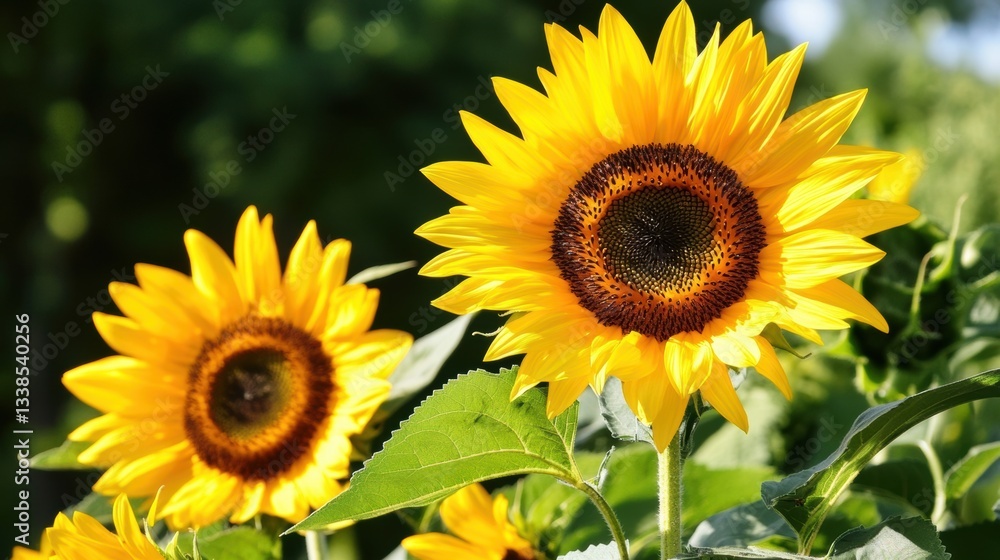 Fototapeta premium Radiant Sunflowers: Nature's Golden Beauties