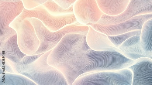 Elegant Fluid Abstract Texture with Soft Waves and Gradient Colors in Dreamy Background