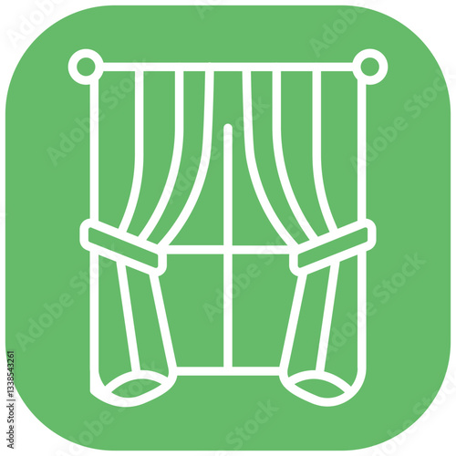 Curtain Shop Vector Icon