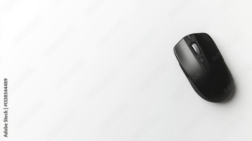 A close-up image of a computer mouse resting on a white background A close-up image of a computer mouse resting on a white background