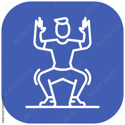 Jump Squat Vector Icon