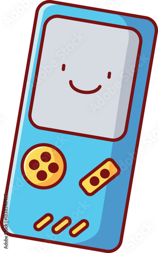 Classic Game Console Vector Illustration Icon. Flat Cartoon Style