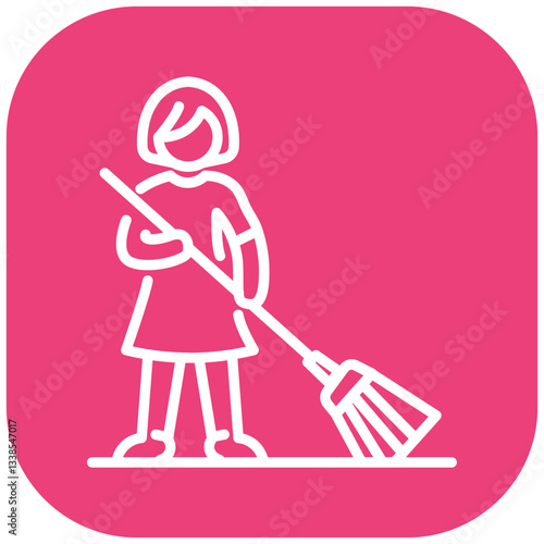 Sweeping Porch Vector Icon