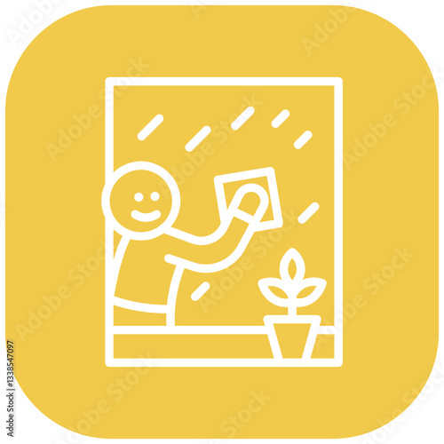Wiping Windowsill Vector Icon