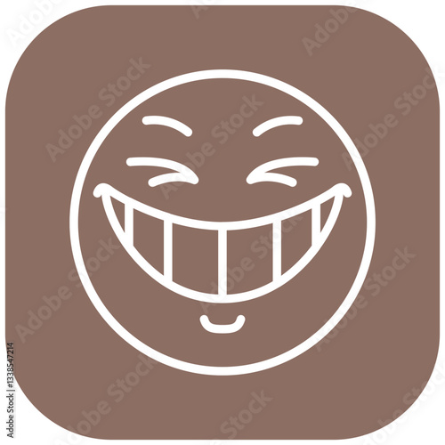 Grinning Squinting Face Vector Icon