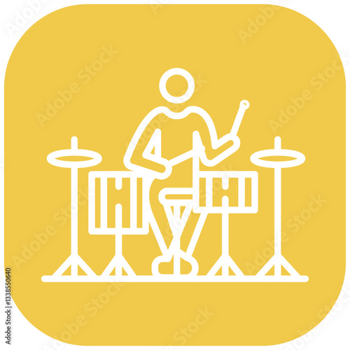 Drum Performance Vector Icon
