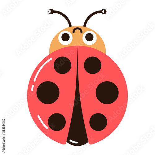 Vector image of a cute ladybug