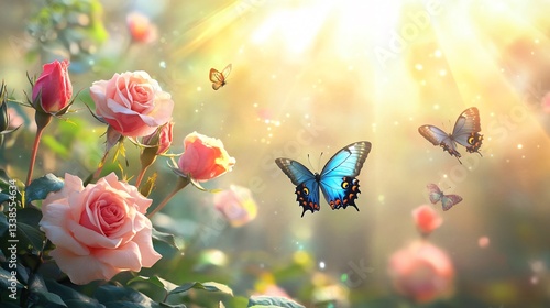 Wallpaper Mural Enchanting Fairytale Floral Background for Spring and Summer Fantasy Torontodigital.ca