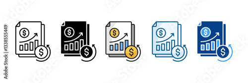 Treasury Stock Icon Set Multiple Style Collection