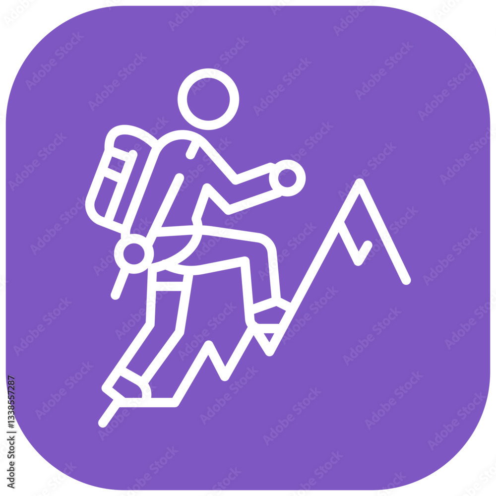 Mountain Climbing Vector Icon Mountain Climbing Vector Icon