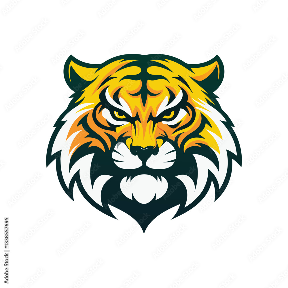 Obraz premium wild tiger mascot logo icon vector clip art design